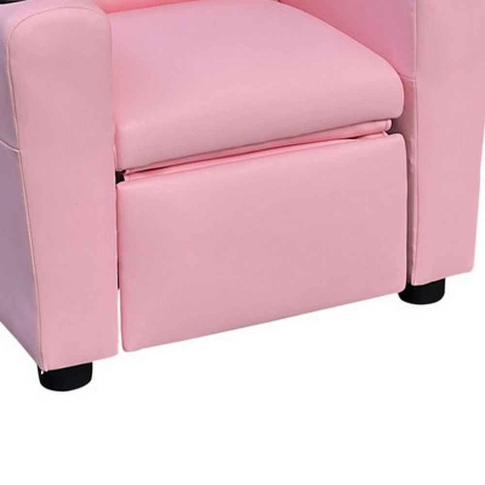 Nik Youth Recliner Chair, Cup Holder, Padded Seat and Back, Pink