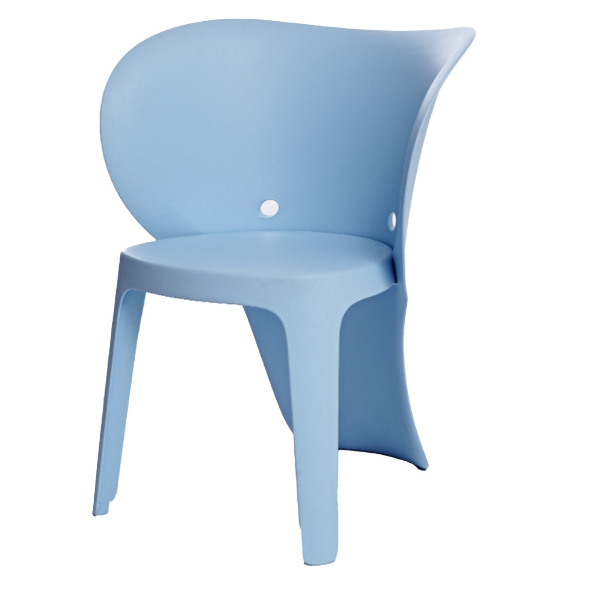 Fyna 16 Inch Kids Chair with Curved Back, Set of 4, Elephant Trunk Design, Blue