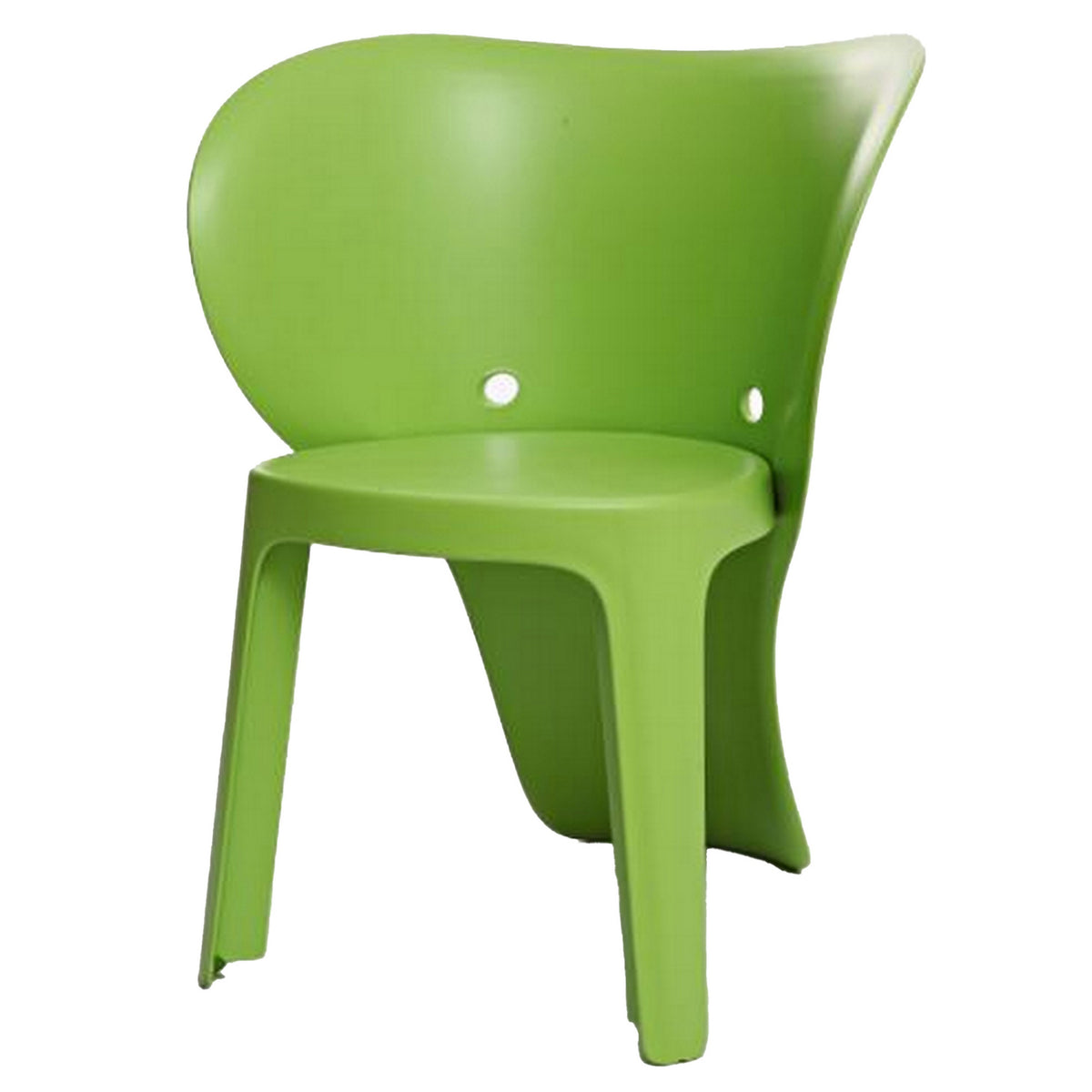 Fyna 16 Inch Kids Chair with Curved Back, Set of 4, Elephant Trunk Design, Green