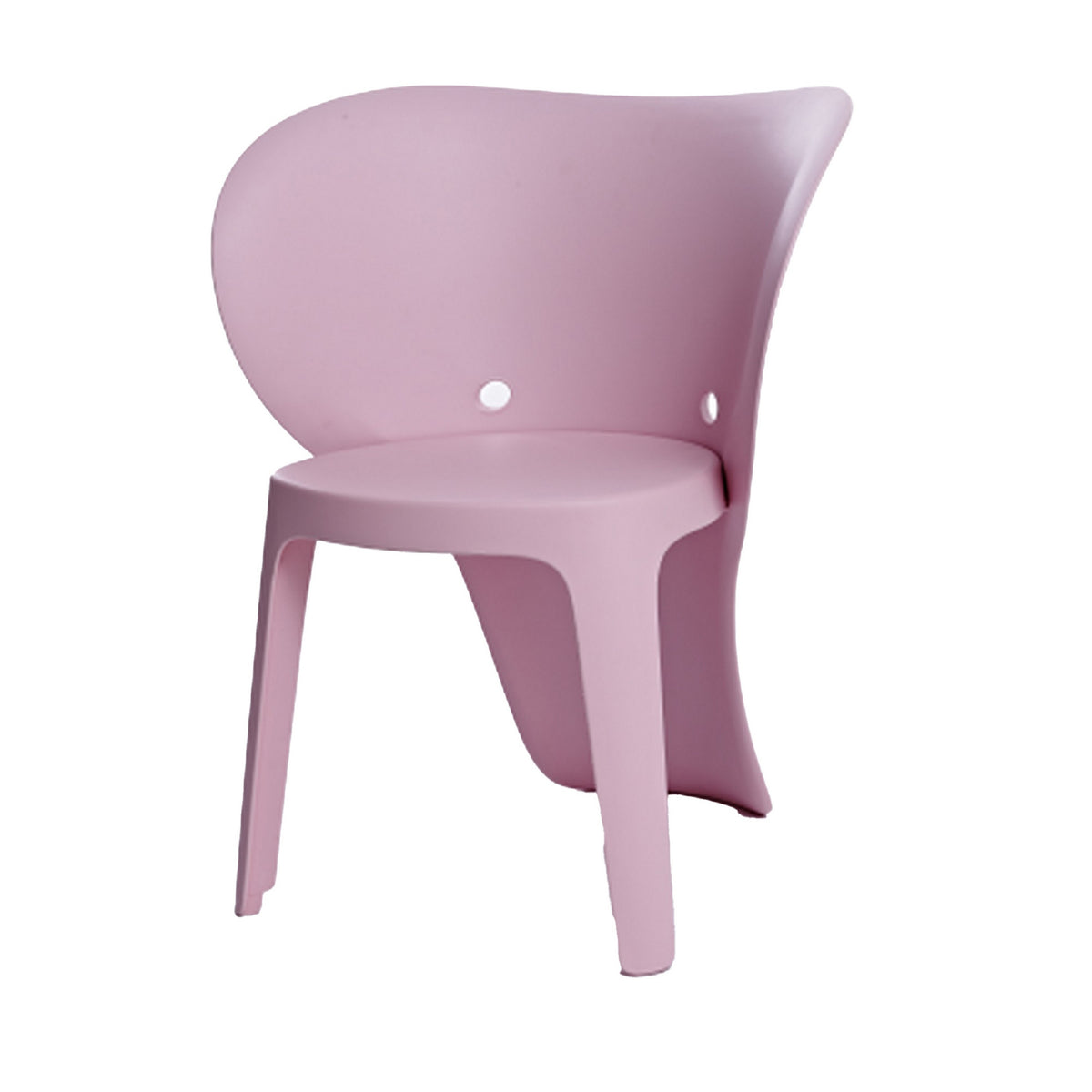 Fyna 16 Inch Kids Chair with Curved Back, Set of 4, Elephant Trunk Design, Pink